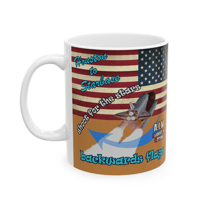 shoot for the stars - White Mug (light brown)