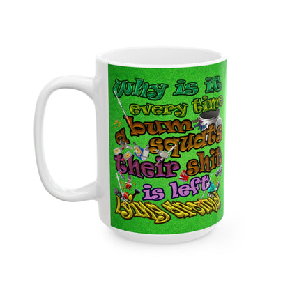 the bum's shit - White Mug (green turf)
