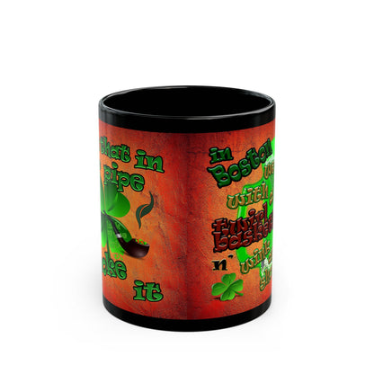 celtics logo - Black Mug (burnt orange)