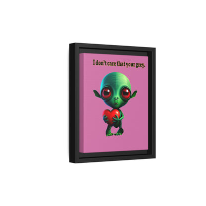 I don't care that your grey - framed canvas art (light pink)