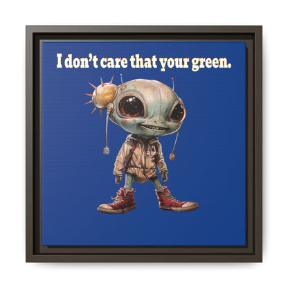 I don't care that your green - framed canvas art (dark blue)
