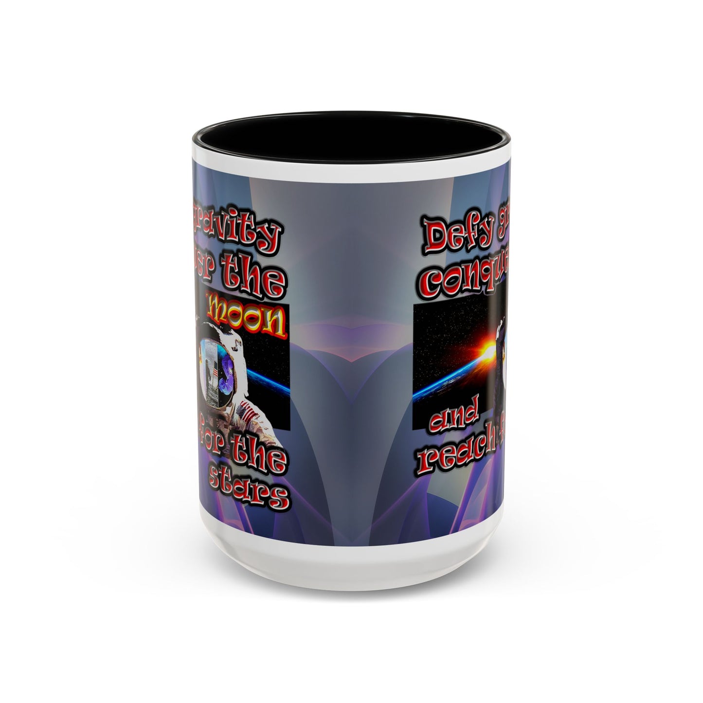 defy conquer reach - Accent Mug (grey-pink wave)