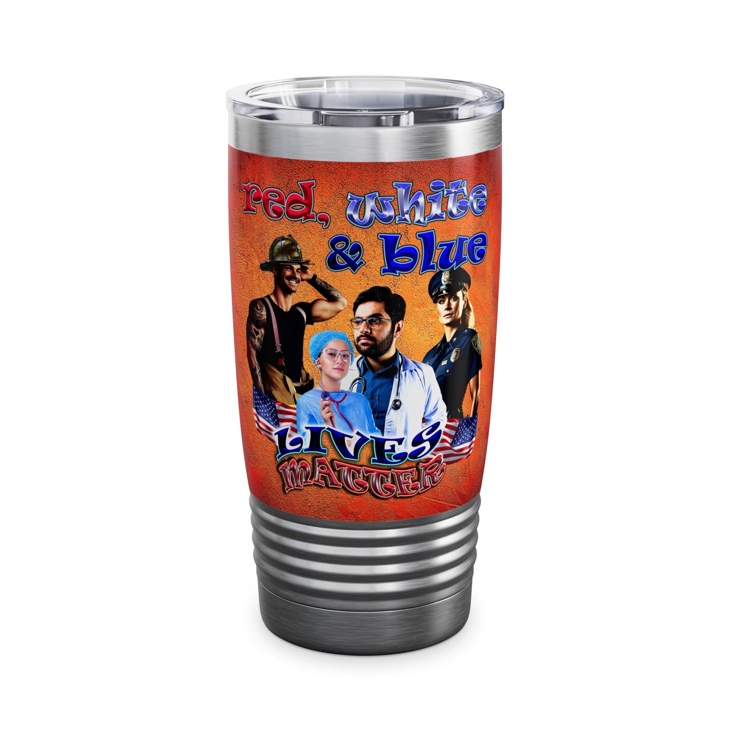rw&b lives matter - Ringneck Tumbler, 20oz (burnt orange)