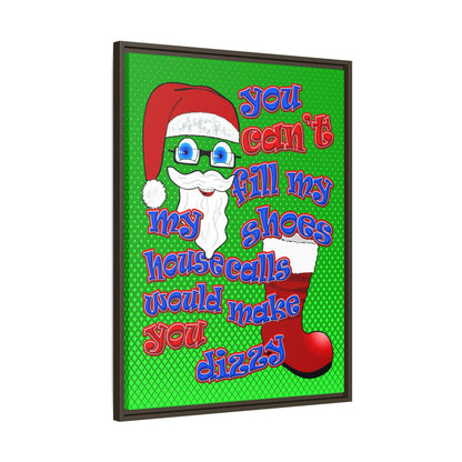 santa's shoes - framed canvas art (logo green)