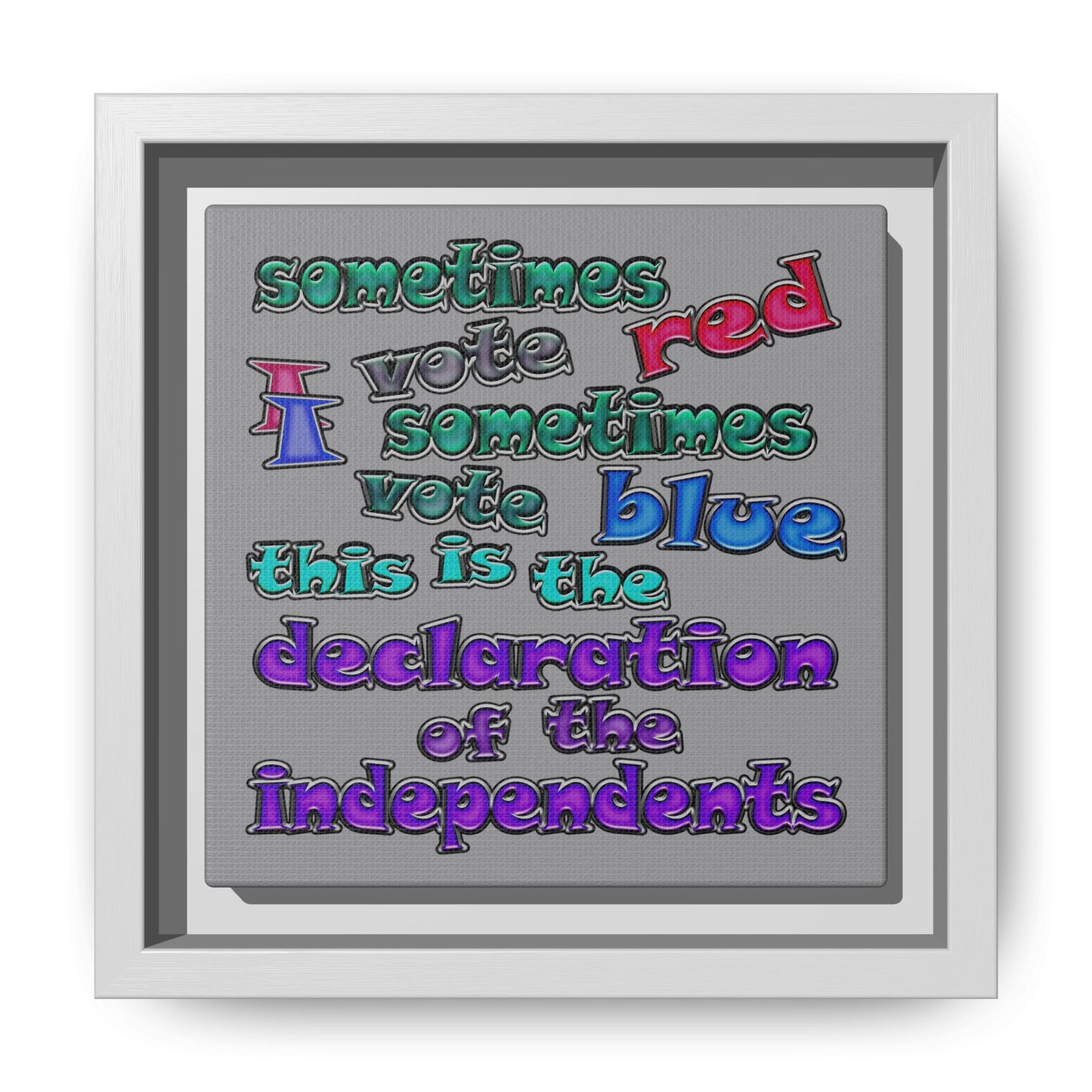 declaration of the independents - framed canvas art (grey)