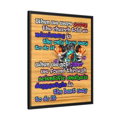 doggystyle - framed canvas art (butterscotch wood finish)