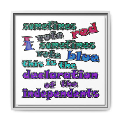 declaration of the independents - framed canvas art (white)