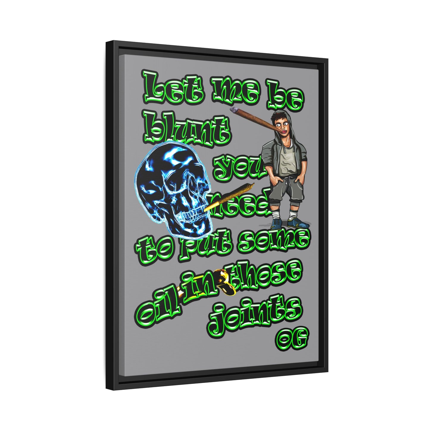 og - framed canvas art (grey)