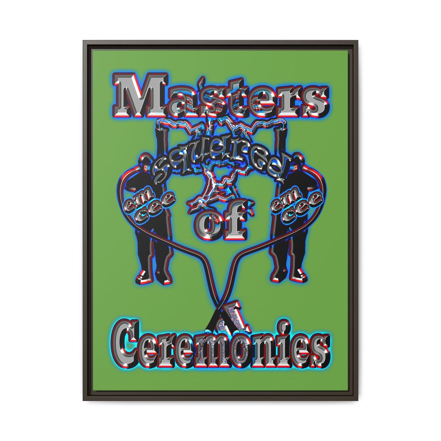em cee squared - framed canvas art (green)