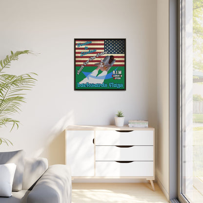 shoot for the stars - framed canvas art (dark green)