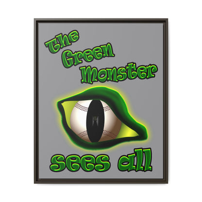 green monster - framed canvas art (grey)