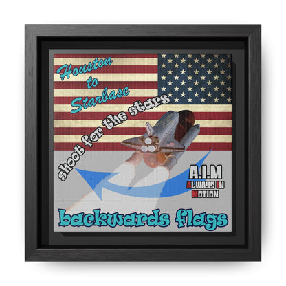 shoot for the stars - framed canvas art (light grey)