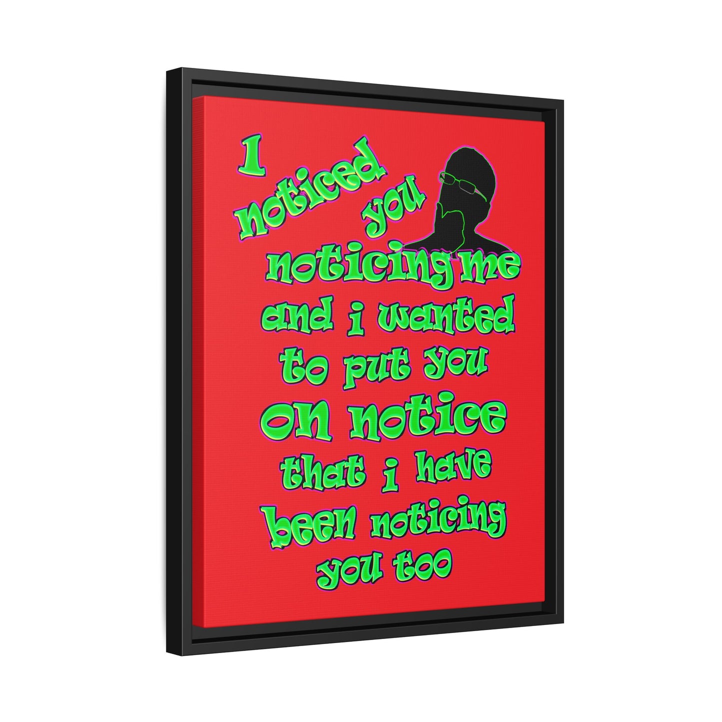 noticed you noticing - framed canvas art (red)