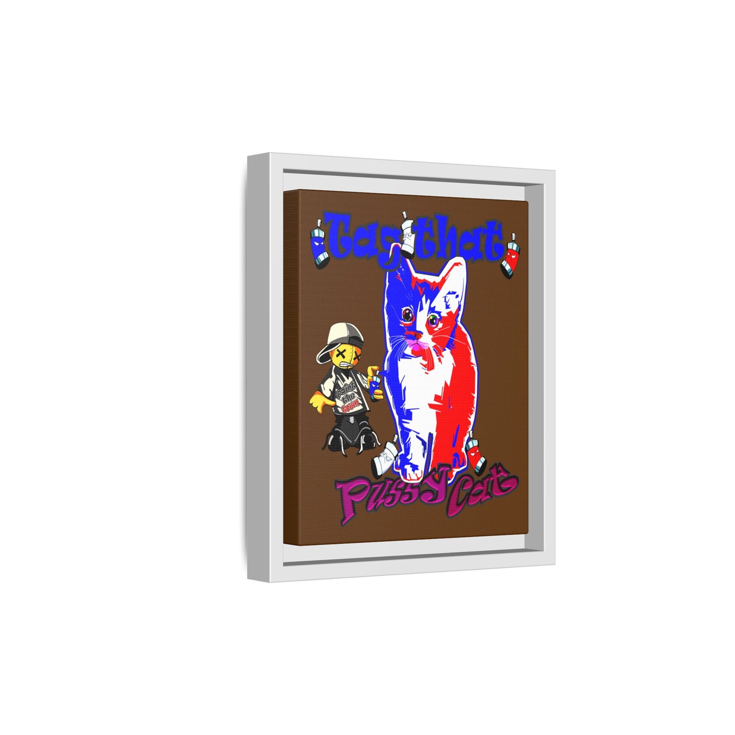 tag that - framed canvas art (brown)