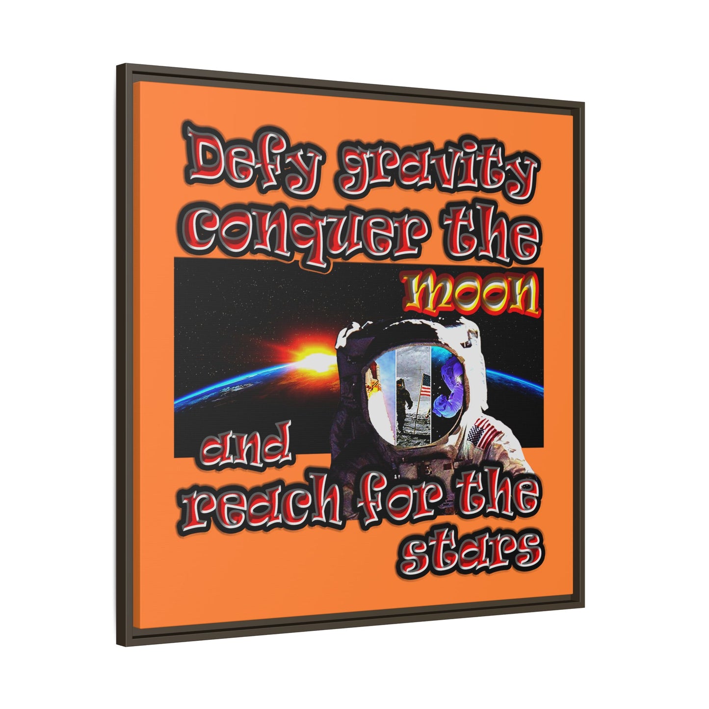 defy conquer reach - framed canvas art (crusta)
