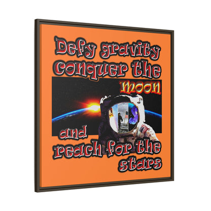 defy conquer reach - framed canvas art (crusta)