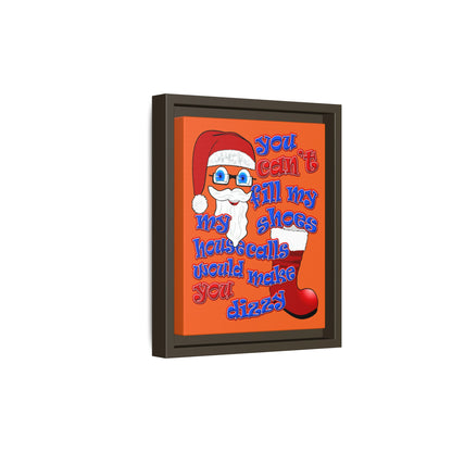 santa's shoes - framed canvas art (orange)