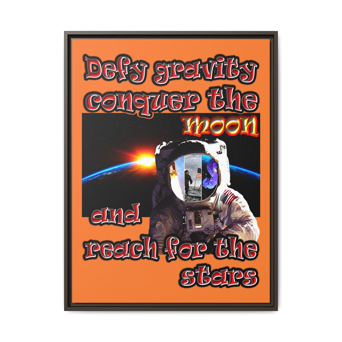 defy conquer reach - framed canvas art (crusta)