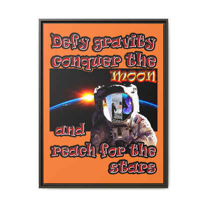 defy conquer reach - framed canvas art (crusta)