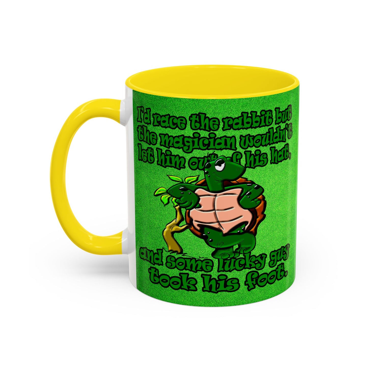 turtle race - Accent Mug (green turf)