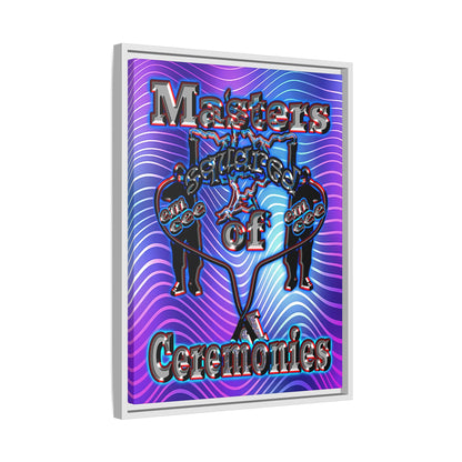 em cee squared - framed canvas art (purple wave)