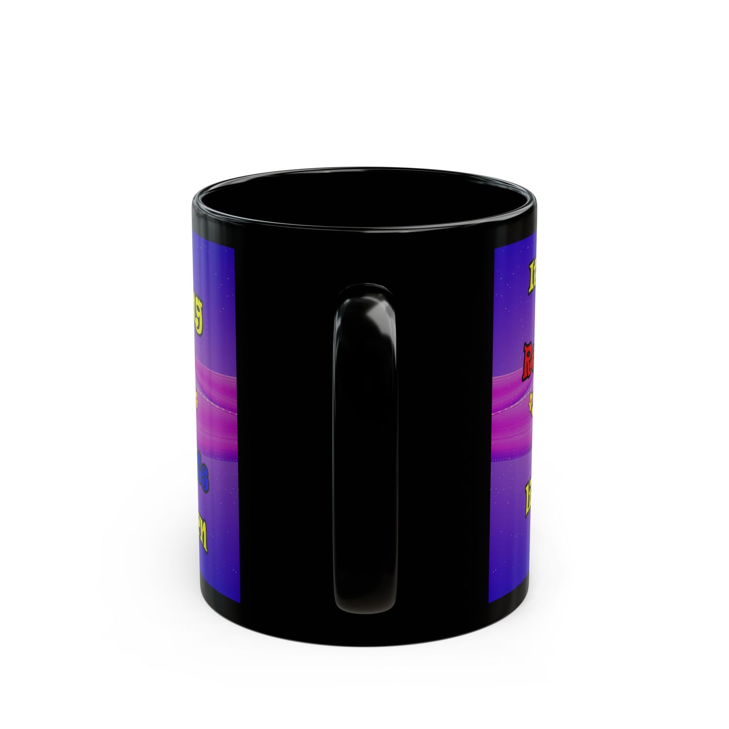 popping like popcorn - Black Mug (purple-pink wave)