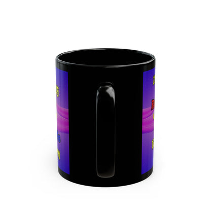 popping like popcorn - Black Mug (purple-pink wave)