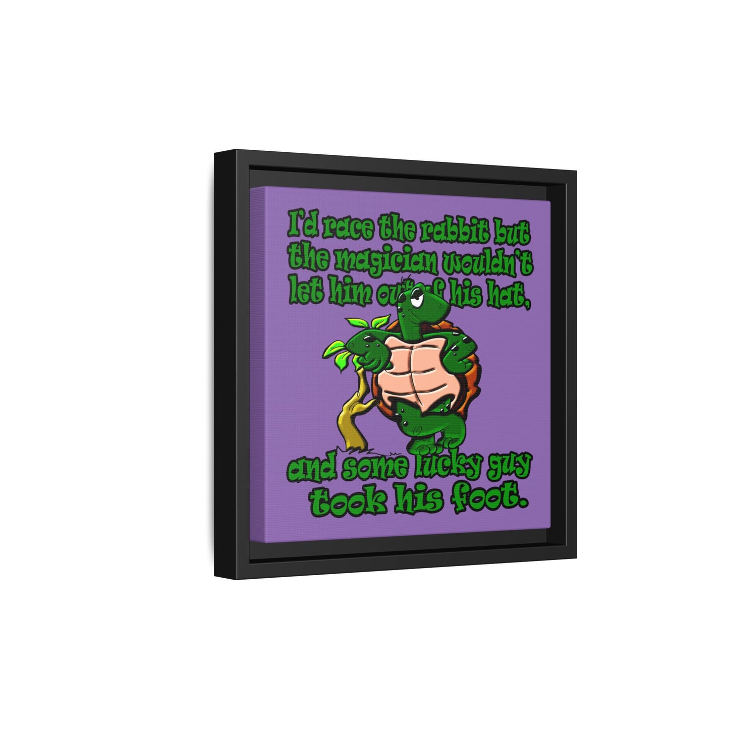 turtle race - framed canvas art (light purple)