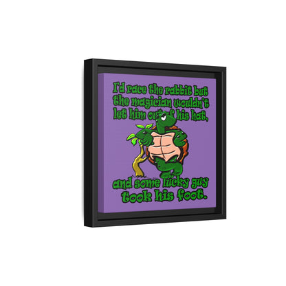 turtle race - framed canvas art (light purple)