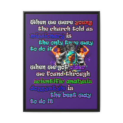 doggystyle - framed canvas art (purple)