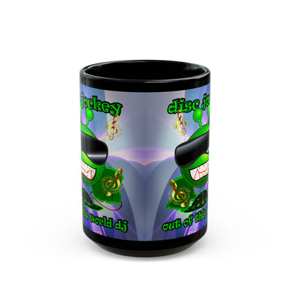 disc jockey - Black Mug (grey-pink wave)