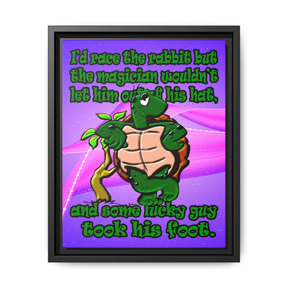 turtle race - framed canvas art (purple-pink wave)