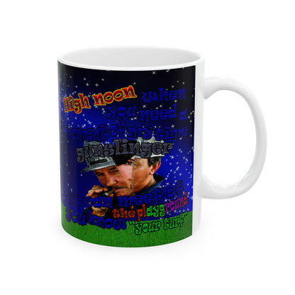 high noon - White Mug ('snoops' background)