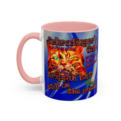 schrodinger's cat - Accent Mug (blue-white wave)