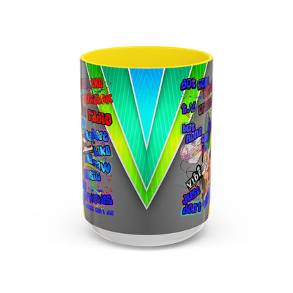 drop the beat - Accent Mug (rainbow split)