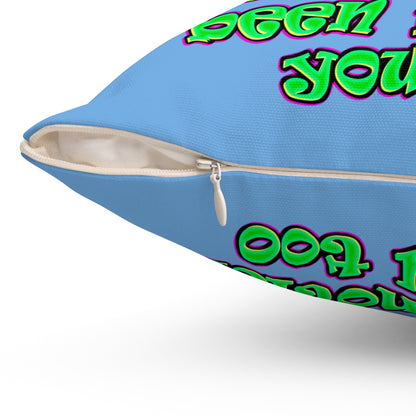 noticed you noticing - Spun Polyester Square Pillow - (light blue)