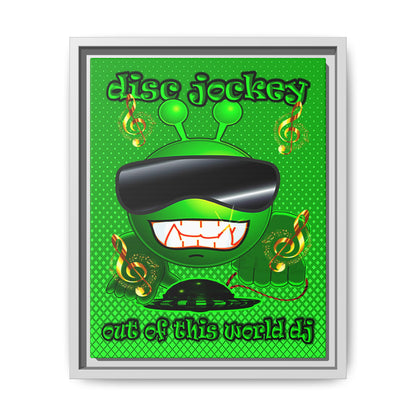 disc jockey - framed canvas art (logo green)