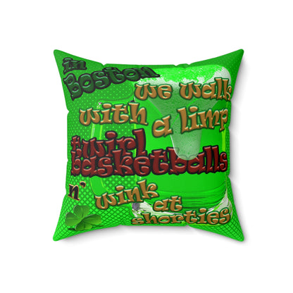 celtics logo - Spun Polyester Square Pillow - (logo green)