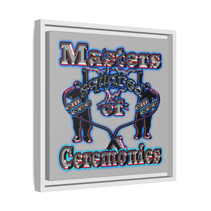 em cee squared - framed canvas art (light grey)