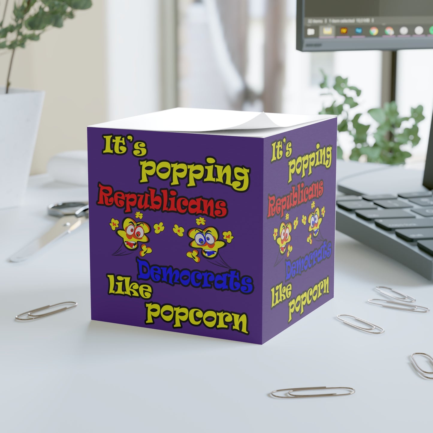 popping like popcorn - note cube (purple)