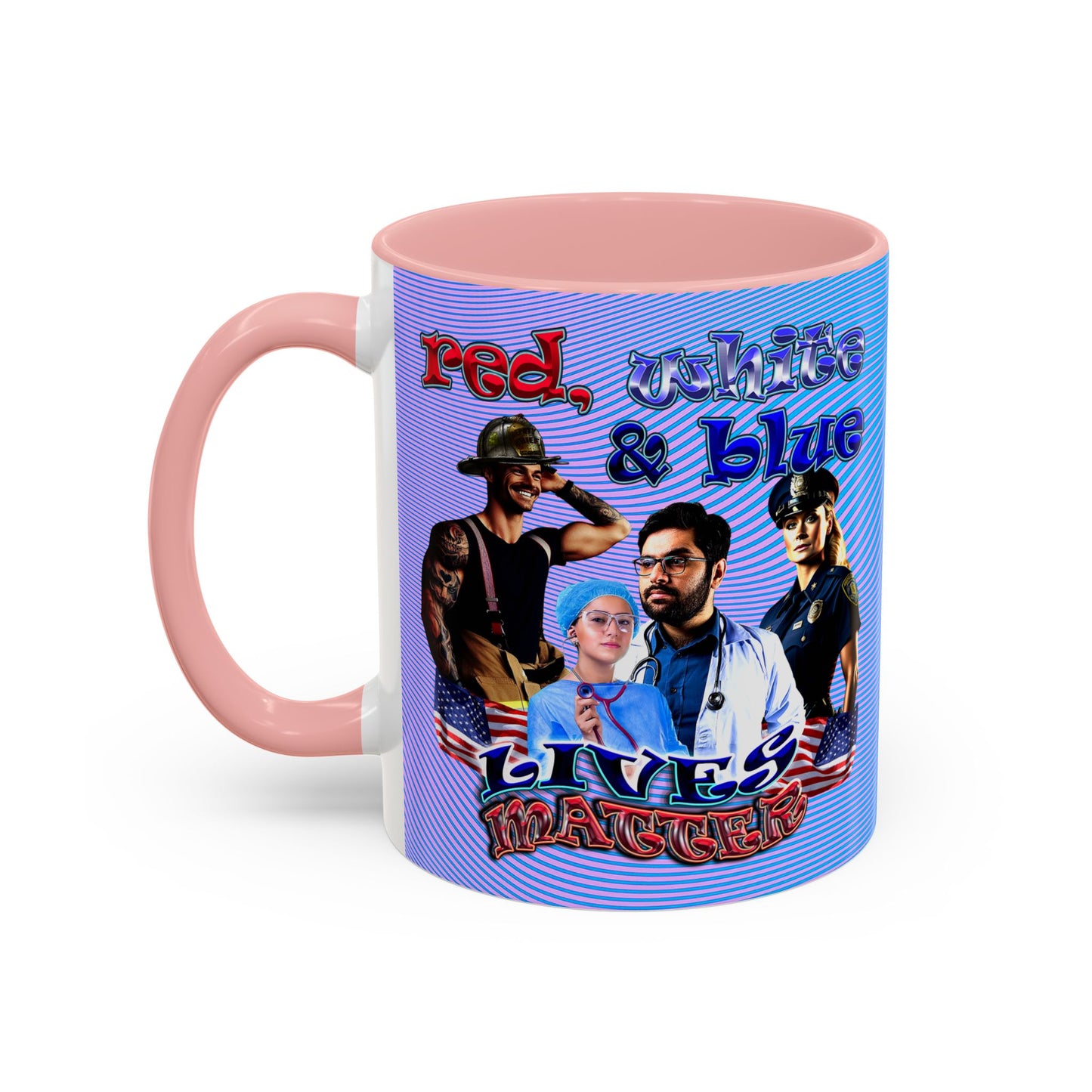 rw&b lives matter - Accent Mug (light blue-purple wave)