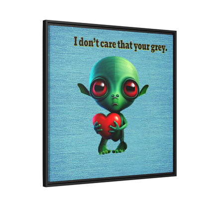 I don't care that your grey - framed canvas art (faded blue)
