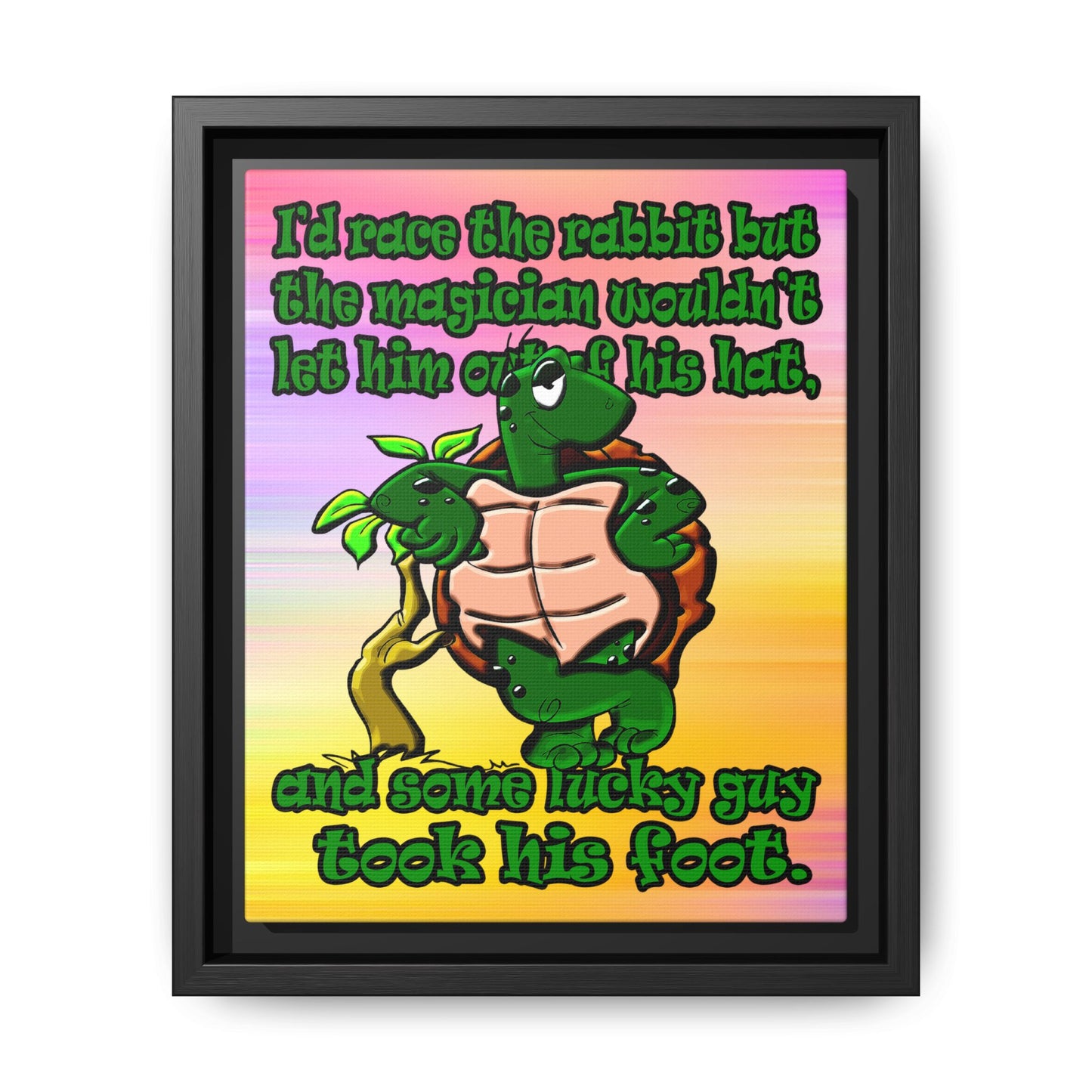 turtle race - framed canvas art (color blur)