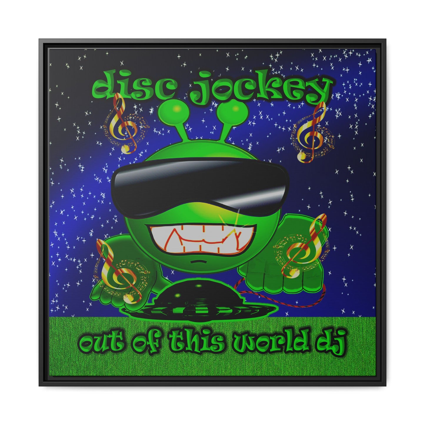 disc jockey - framed canvas art ('snoops' background)