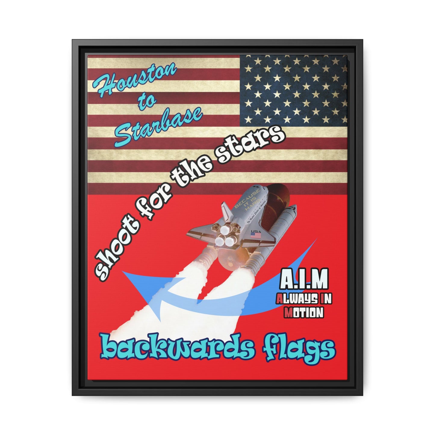 shoot for the stars - framed canvas art (red)
