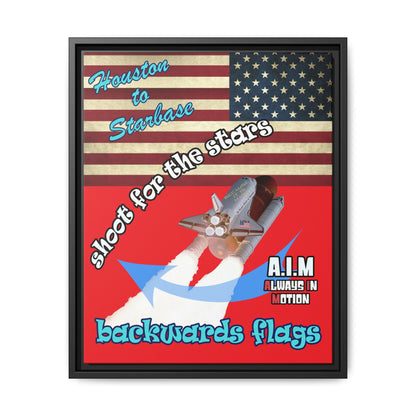 shoot for the stars - framed canvas art (red)