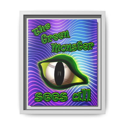 green monster - framed canvas art (purple wave)