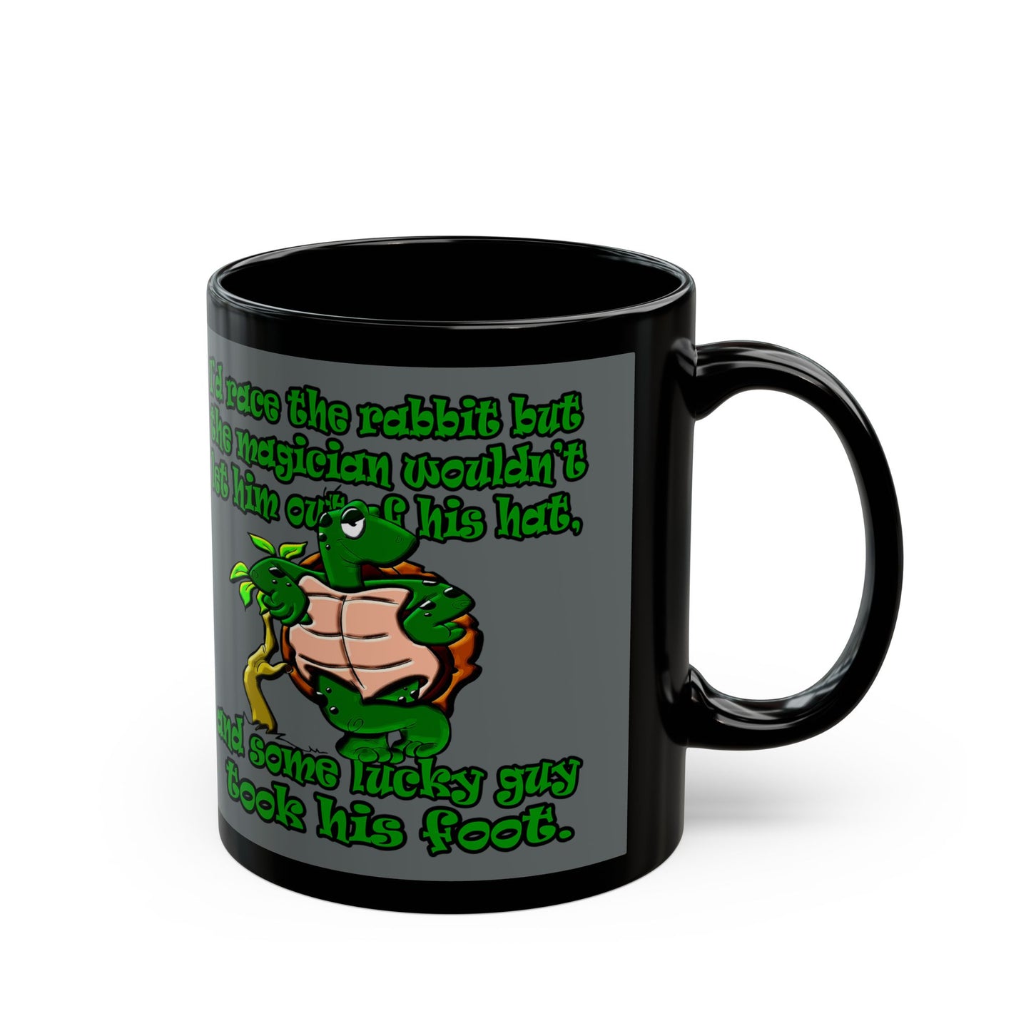 turtle race - Black Mug (dark grey)