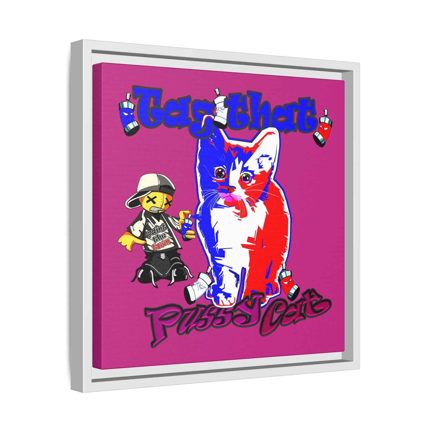 tag that - framed canvas art (pink)