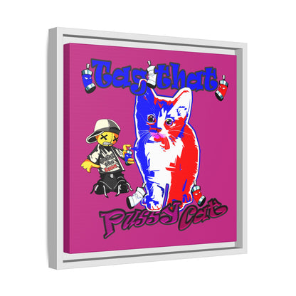 tag that - framed canvas art (pink)